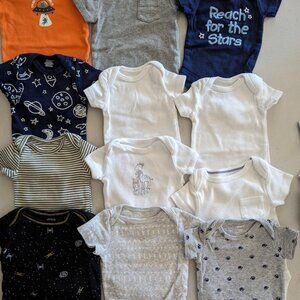 Lot of newborn short sleeve onesies